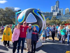 Mrs. Jodi Chewning and her family at the 2023 Women's World Cup